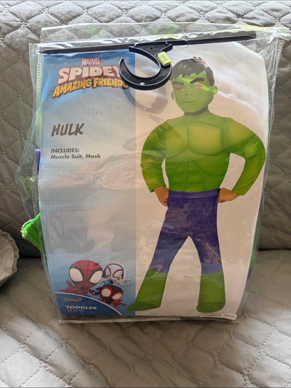 Spirit Halloween Marvel Spidey Amazing Friends Hulk Costume New 3T-4T